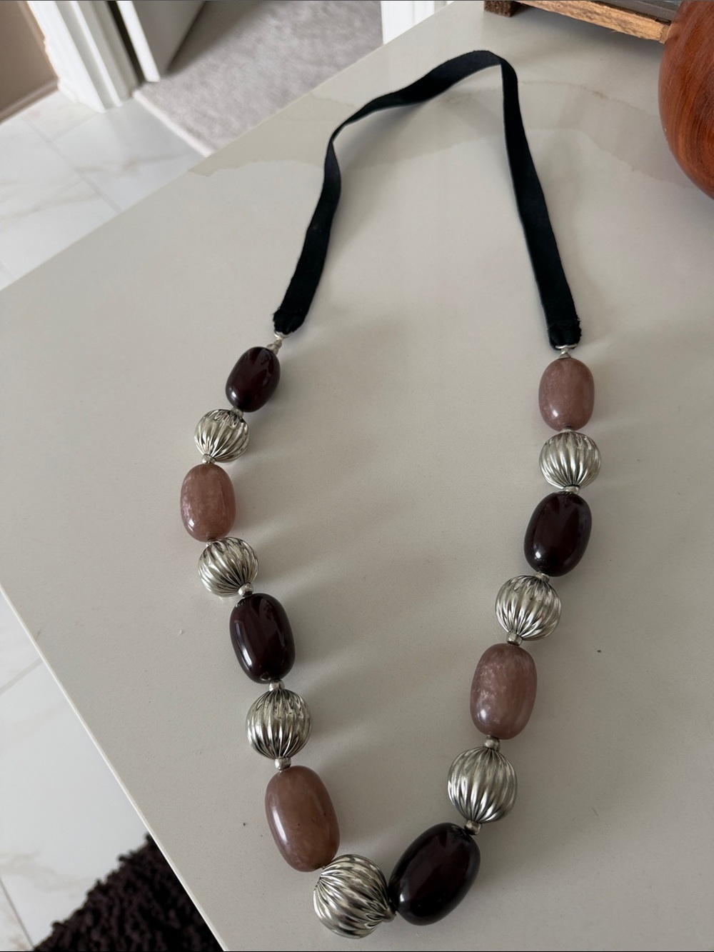 Stylish Brown and Dark Plum Beaded Necklace - Women Jewelry